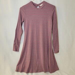 Love, Fire long sleeve pink striped dress